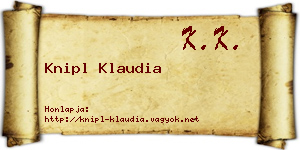 Knipl Klaudia névjegykártya