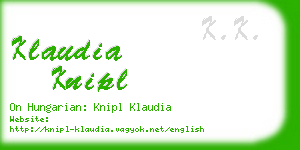 klaudia knipl business card